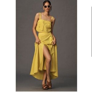 Anthropologie Sunday in Brooklyn Sleeveless Square-Neck Yellow Cargo Top | XL